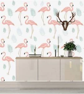 Papel de parede de Flamingo com fundo claro