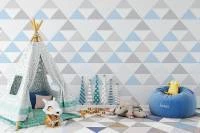Papel de parede triângulos azul e cinza 2181-5618