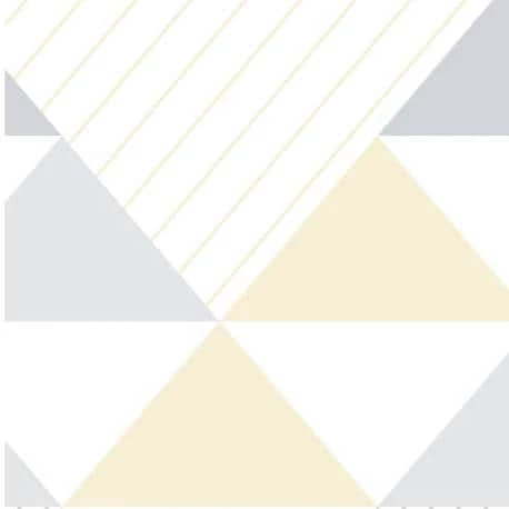 Papel de parede infantil com triângulos bege cinza e branco 2182-5622