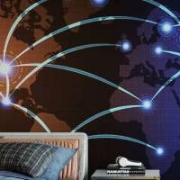 Papel de Parede Mapa Mundi Conexões Tecnologia 2200-5754