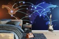 Papel de Parede Mapa Mundi Conexões Tecnologia 2200-5755