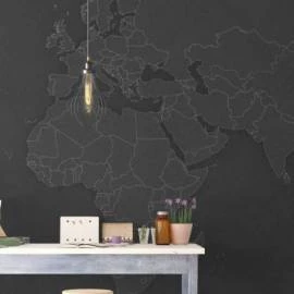 Papel de Parede Mapa Mundi Preto