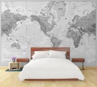Papel de Parade Mapa Mundi Preto e Branco 2204-5767