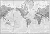 Papel de Parade Mapa Mundi Preto e Branco 2204-5768