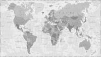 Papel de Parede Mapa do Mundo Cinza Padrão 2207-5777