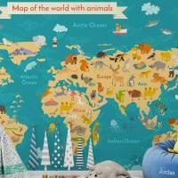 Papel de Parede Mapa Mundi Para Quarto Infantil 2208-5778