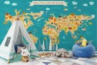 Papel de Parede Mapa Mundi Para Quarto Infantil 2208-5779