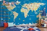 Papel de Parede Mapa Mundi Infantil Animais 2209-5782