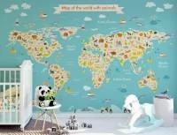 Papel de Parede Mapa Mundi Bebe Azul Claro 2210-5785