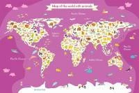 Papel de Parede Mapa Mundi Infantil Rosa 2211-5789