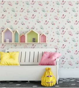 Papel de parede borboletas rosas