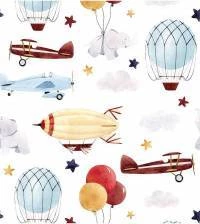 Papel de parede balão avião e dirigível 2215-5797