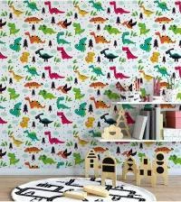 Papel de parede dinossauros coloridos 2220-5806