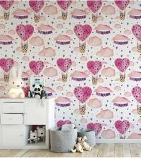 Papel de parede balões e corações para menina 2224-5814