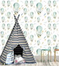 Papel de parede balão em verde 2226-5818