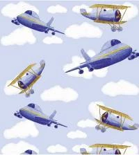 Papel de parede infantil de avião azul 2228-5823