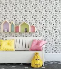 Papel de parede unicórnio branco e preto 2230-5826