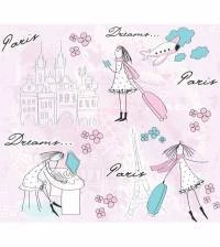 Papel de parede Paris meninas em rosa 2233-5833