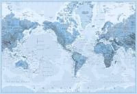 Papel de Parede Mapa do Mundo Azul Claro 2237-5842