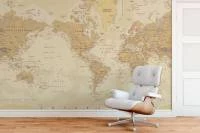 Papel de Parede Mapa Mundi Bege 1283-5847