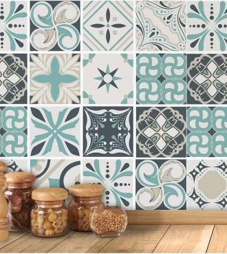 Azulejo adesivo azul
