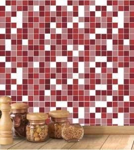 Pastilha adesiva em tons de vermelho