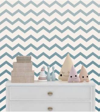 Papel de parede chevron Degradê azul