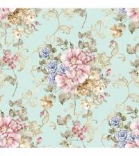Papel de parede de flores com fundo azul 2274-5897