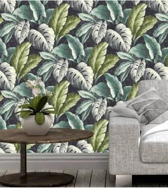 Papel de parede folhas tropicais