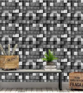 Papel de parede quadriculado 3D