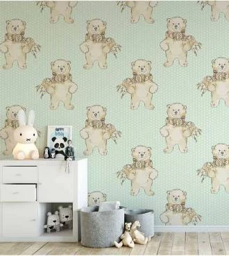 Papel de parede infantil de urso