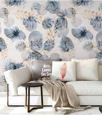 Papel de parede floral contemporaneo