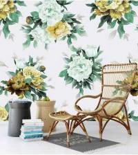 Papel de parede de flores amarelas e brancas 2314-5977