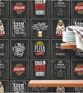 Azulejo adesivo Pizza Beer