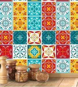 Adesivo azulejo português colorido