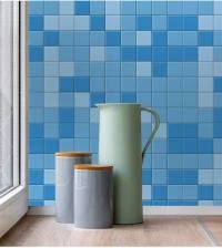 Pastilha adesiva azul quadriculada