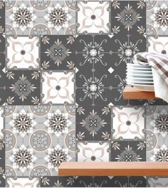 Azulejo português romântico em tons de cinza
