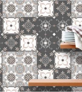 Azulejo português romântico em tons de cinza