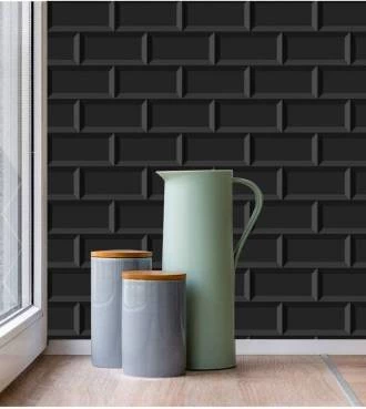 Papel de parede tijolinho preto