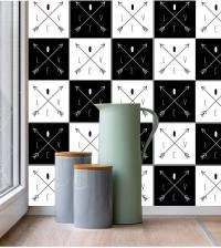 Adesivo de azulejo moderno love em branco e preto