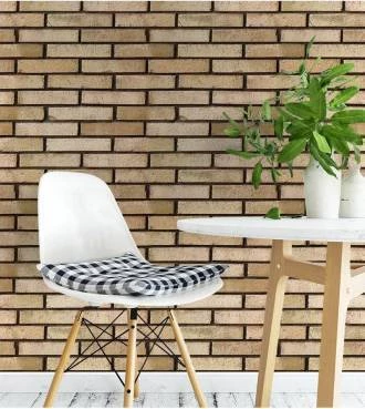 Papel de parede de tijolo em tons de marrom