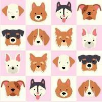 Papel de parede quadriculado cachorrinhos 2351-6050
