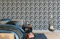 Papel de parede camuflado cinza preto e branco 2352-6052