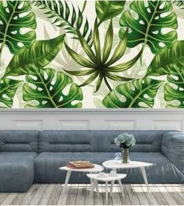 Papel de parede Tropical folhagem verde