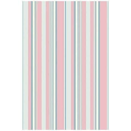 Papel de parede listrado de azul rosa e branco 488-608