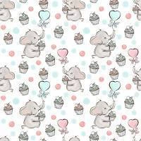 Papel de parede coleção bebe elefante cake
