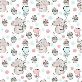 Papel de parede coleção bebe elefante cake