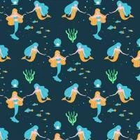 Papel de parede sereias do mar azulBel 2451-6394