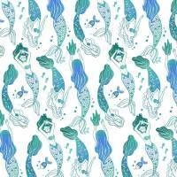 Papel de parede sereias azuis