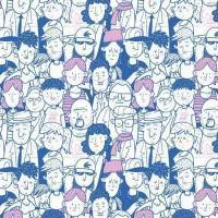 Papel de parede auto adesivo face peoples